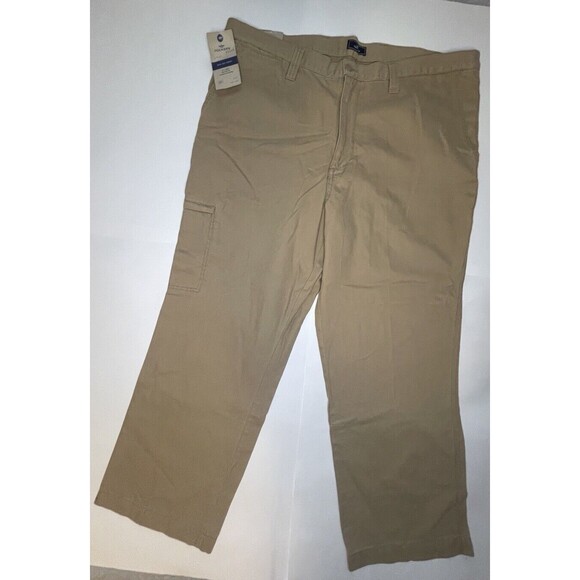Dockers Side Zip Khaki Chino Flat Front Relaxed Fit 42x30 NWT MSRP $50 - Picture 2 of 9